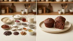 オートミール×米粉で軽やかに。豆乳＆チアエッグのWチョコマフィンレシピ