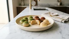 米粉でサクほろ。卵・乳・小麦なしのヴィーガンボールクッキー(混ぜて丸めて焼くだけ)