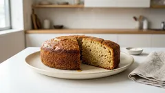 オーブン不要、炊飯器でしっとり。大麦粉のバナナケーキ(砂糖控えめ)